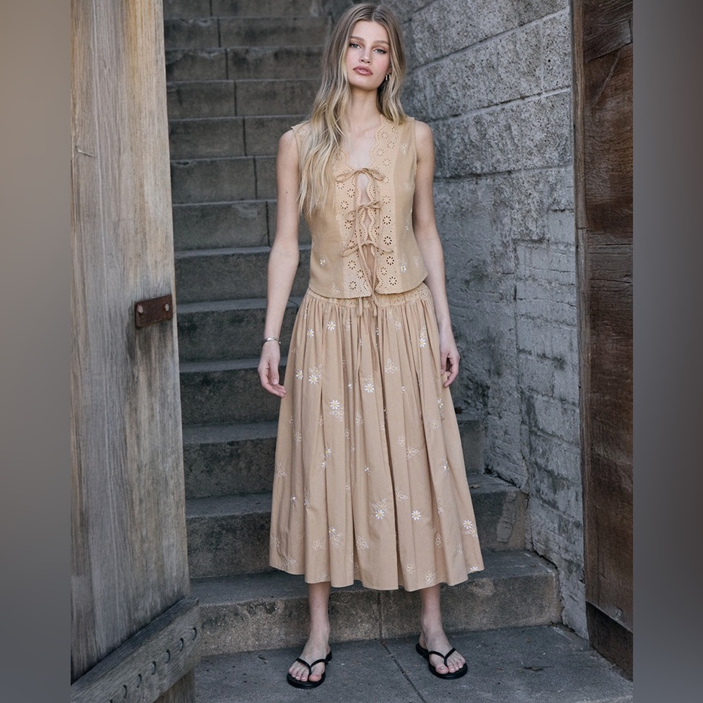NWT Free People Gesibelle Embroidered Skirt set - Picture 3 of 12